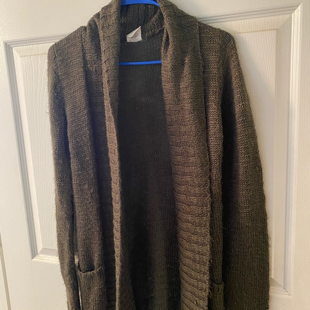 Olive green cardigan